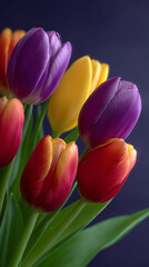 Fototapeta premium Close-up bouquet of tulips spring photography