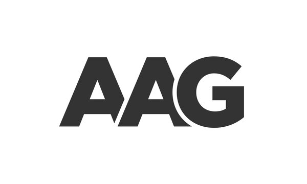 AAG logo design template with strong and modern bold text. Initial based vector logotype featuring simple and minimal typography. Trendy company identity.