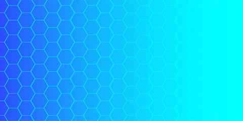 Blue and cyan hexagonal pattern with gradient geometric background