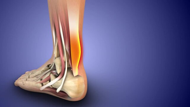 Achilles Tendon Pain and Ankle Anatomy 3D Animation