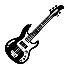 Fototapeta premium bass guitar icon silhouette illustration for music, rock, and instrument design use