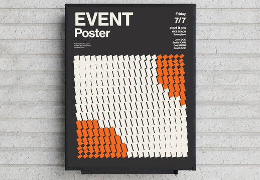 Event Party Poster Template Abstract Geometric Pattern