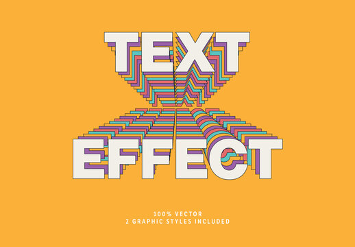 Modern Nostalgia 90s Text Effect Template Colorful Layers