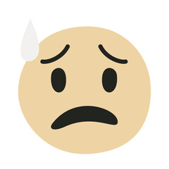 Nervous Emoji Cute Character Emoticon Fearful Flat Mood Worry