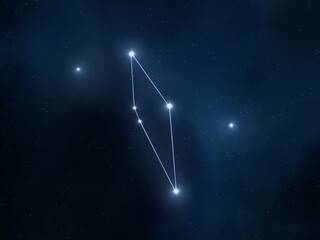 Scutum constellation in the night sky. Stars on a dark background isolated. Astrological image. © Nazarii