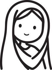 Smiling Muslim girl in hijab vector illustration