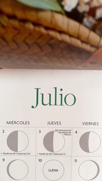 Calendario con d&iacute;as y meses del a&ntilde;o