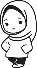 Obraz premium Smiling Muslim girl in hijab vector illustration