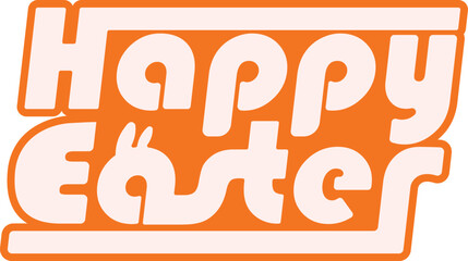 Happy easter handmade typography design with bunny element ©  snipescientist
