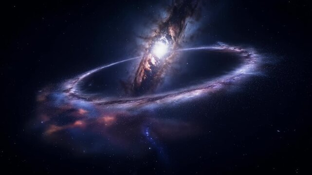 Stunning depiction of a quasar with a prominent accretion disk structure
