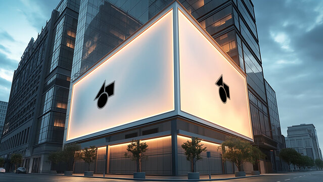 Urban City Video Wall Mockup 3 &ndash; Large LED Advertising Screen in Modern Street Environment, Digital Billboard Display, Outdoor Branding and Marketing Presentation Template