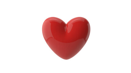 Obraz premium Shiny Red Heart on White Background isolated isolated on a transparent background