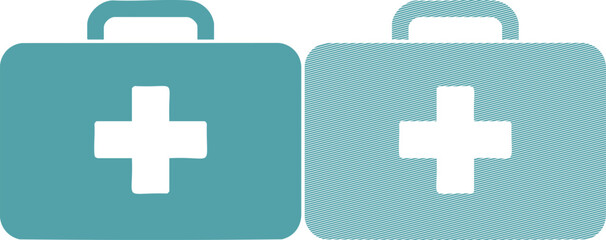 Obraz premium Two teal medical bags with white crosses health first