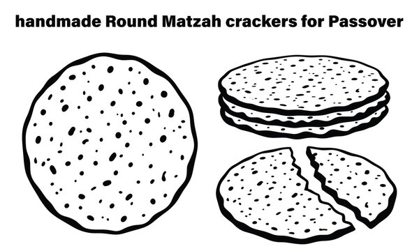 Delicious handmade Round Matzah crackers for Passover celebration
