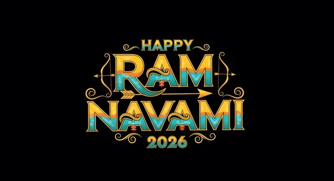 Happy ram navami 2026 festival greeting illustration