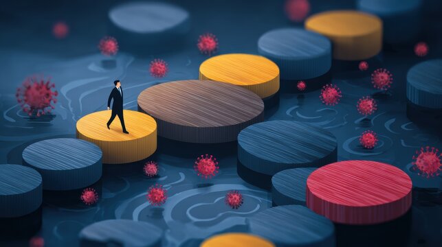 Business Strategy Concept with Risk Management and Challenges