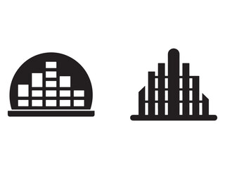 Obraz premium City skyline and dome building silhouettes urban landscape icons architecture symbols