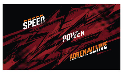 Speed Power Adrenaline red racing typography background © Pixel Pulse