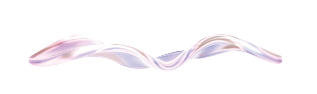 3d glass abstract wave flying in pink colors. Vector illustration