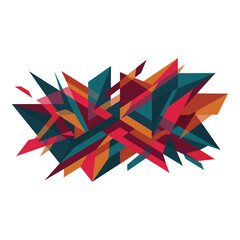 Abstract colorful geometric crystal shards explosion