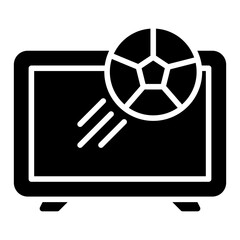 Fototapeta premium TV Football Soccer Glyph Icon