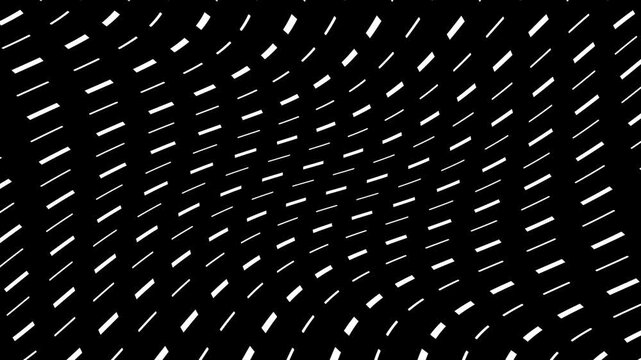 Abstract white geometric pattern on black background, futuristic grid motion graphics animation