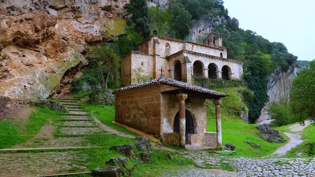 Hermitage of Santa Mar&iacute;a de la Hoz in Tobera, in the municipality of Fr&iacute;as, in the Merindades region. Burgos. Castile and Le&oacute;n. Spain. Europe