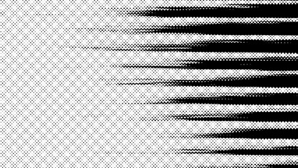 Black and white halftone pattern with gradient effect on textured background