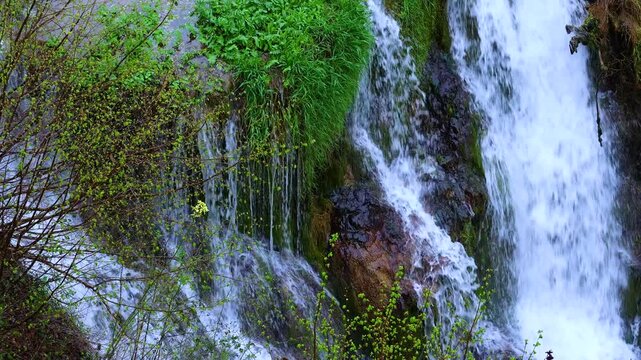 Waterfalls in the village of Tobera, in the municipality of Fr&iacute;as, in the Merindades region. Burgos. Castile and Le&oacute;n. Spain. Europe