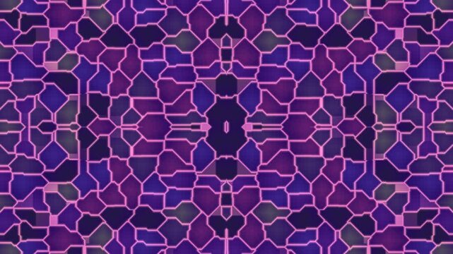 Abstract geometric pattern with shades of purple and pink, intricate mosaic design