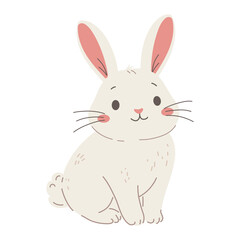 Fototapeta premium Vector illustration of cute bunny. Cartoon character of farm animal. Concept for kids print, children book, educational cards and patterns.