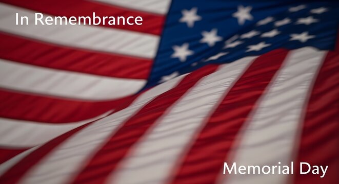 Close-up of American Flag in Gentle Motion, In Remembrance, Memorial Day
