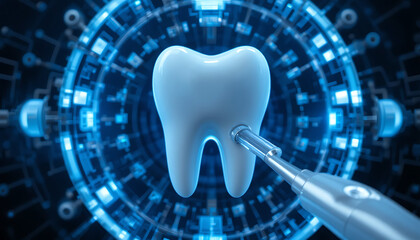 Dental care with modern technology and tooth examination