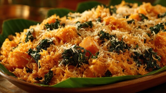 Vibrant Platter of Urap Sayur, a Traditional Indonesian Mixed Vegetable Dish