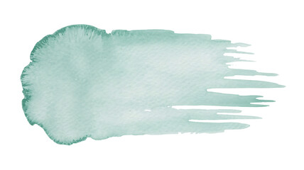 Obraz premium Jelly Mint Watercolor Brush Stroke Isolated on Transparent Background Trendy Pastel Mint Paint Texture Design Element