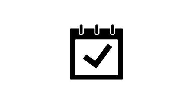 calendar icon on transparent background with alpha channel, HD desktop calendar icon vector motion graphic. Meeting Deadlines icon.