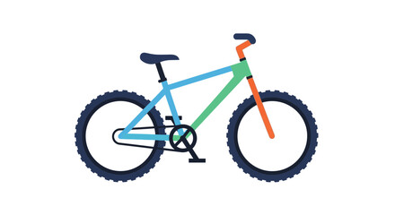 Fototapeta premium Colorful mountain bike illustration on white background