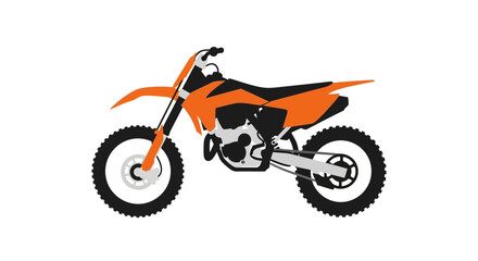 Obraz premium Orange dirt bike on white background, vector illustration
