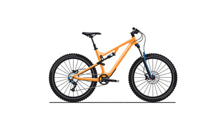 Obraz premium Orange Full Suspension Mountain Bike Isolated on White Background