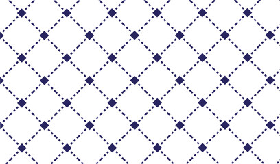 Blue diamond grid seamless pattern on grey background with dotted lines creating geometric lattice texture for decorative wrapping paper or fabric textile vector design © TREND AND VECTORS