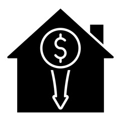 Financial losses vector icon. Revenue decline Illustration sign. Market decline symbol. Economic decline logo.