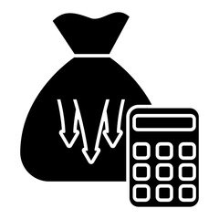 Financial losses vector icon. Revenue decline Illustration sign. Market decline symbol. Economic decline logo.