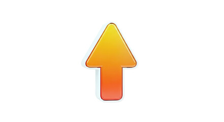 Glossy Orange Upward Arrow Icon