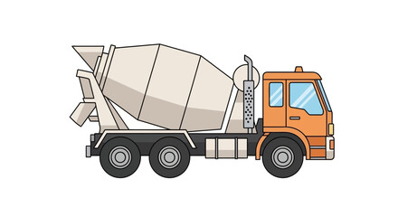 Fototapeta premium Orange Cement Mixer Truck