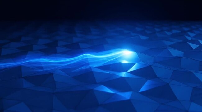 Blue Light Wave Motion on Dark Background.