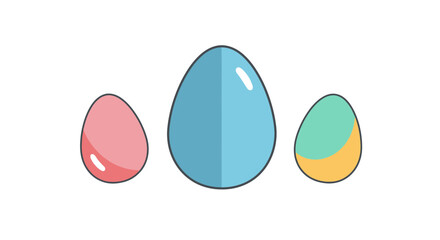 Fototapeta premium Modern Easter Egg Trio Layout Flat Vector Illustration Design