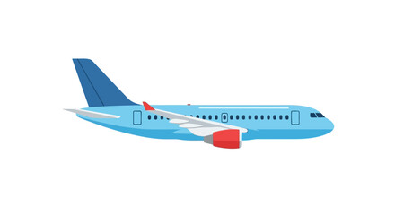 Fototapeta premium Blue passenger airplane isolated on white background