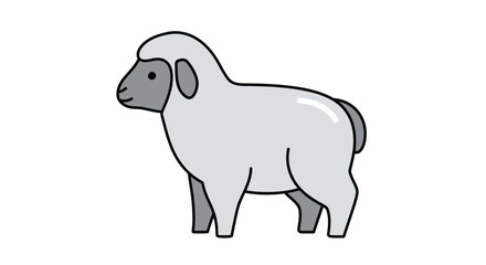 Fototapeta premium Simple Lamb Icon Vector Flat Illustration