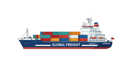 Fototapeta premium Container Ship Global Freight