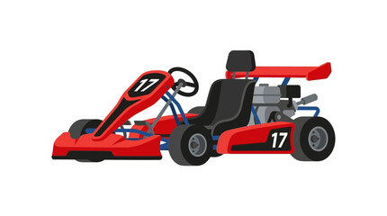 Red Go Kart Racing Vehicle with Number 17